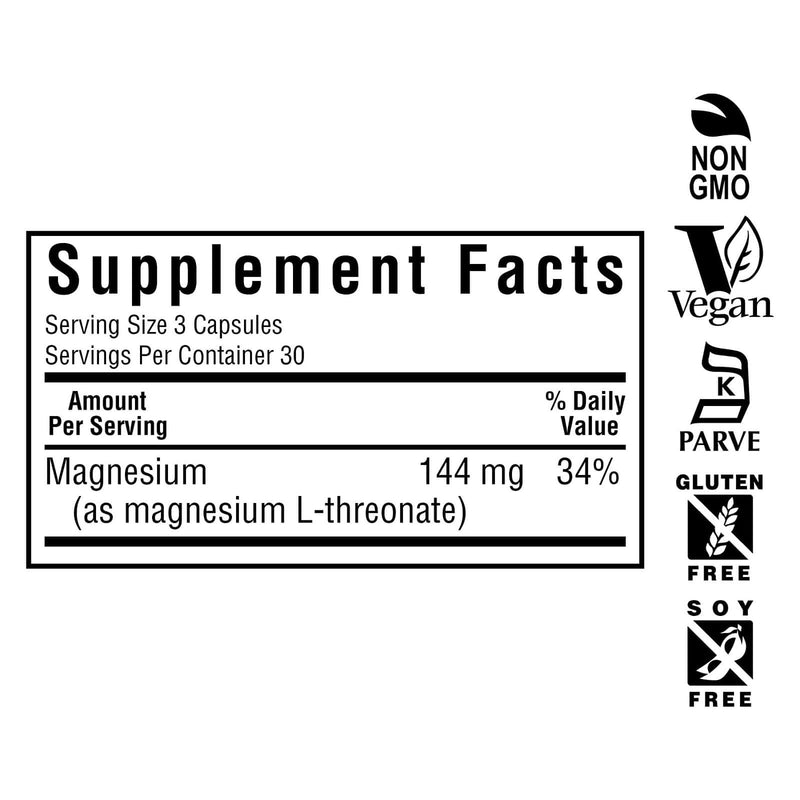 Bluebonnet Magnesium L-Threonate 90 Veg Capsules - DailyVita