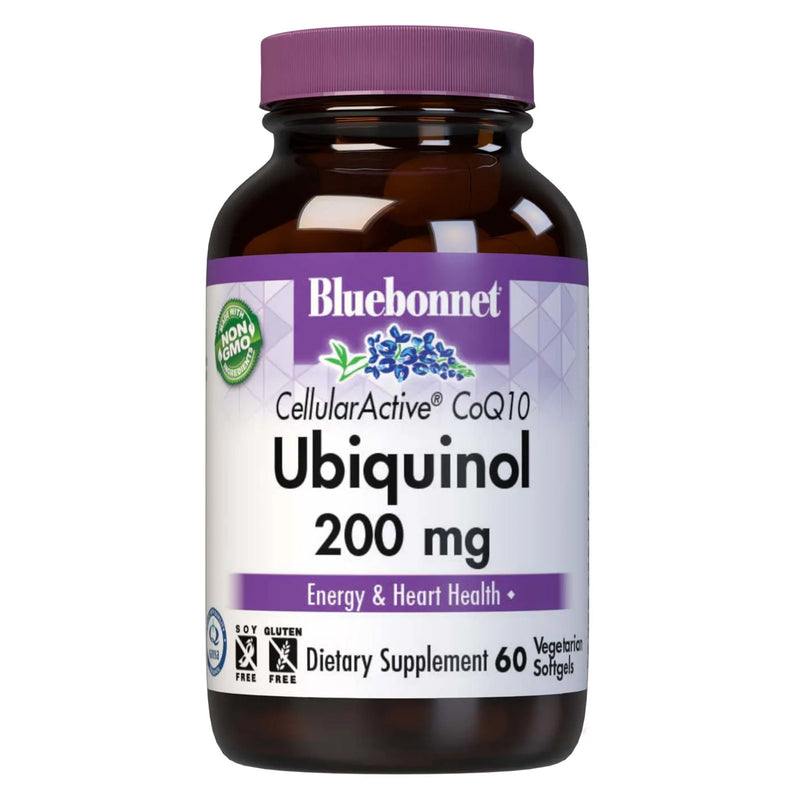Bluebonnet Cellular Active CoQ10 Ubiquinol 200 mg 60 Vegetarian Softgels - DailyVita