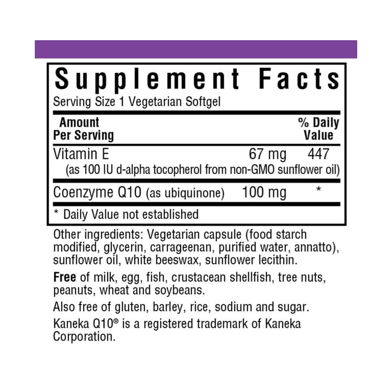 Bluebonnet CoQ10 100 mg 60 Vegetarian Softgels - DailyVita