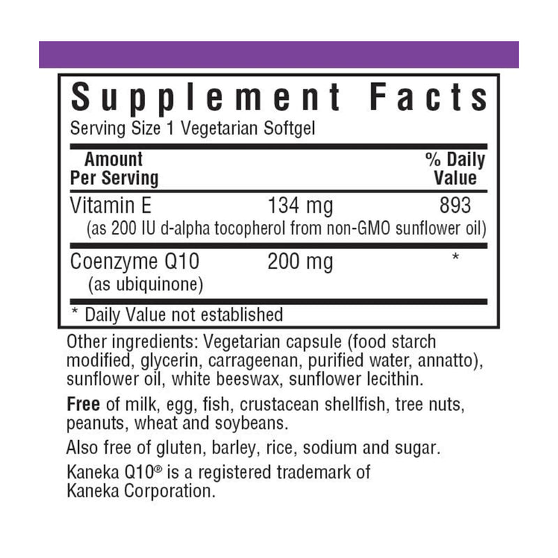 Bluebonnet CoQ10 200 mg 30 Vegetarian Softgels - DailyVita