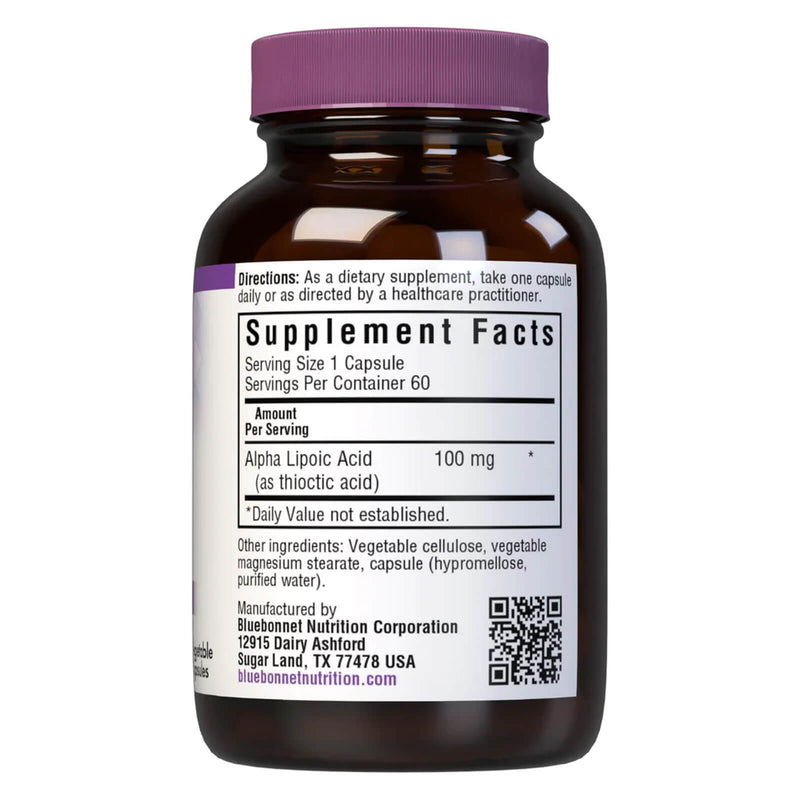 Bluebonnet Alpha Lipoic Acid 100 mg 60 Veg Capsules - DailyVita