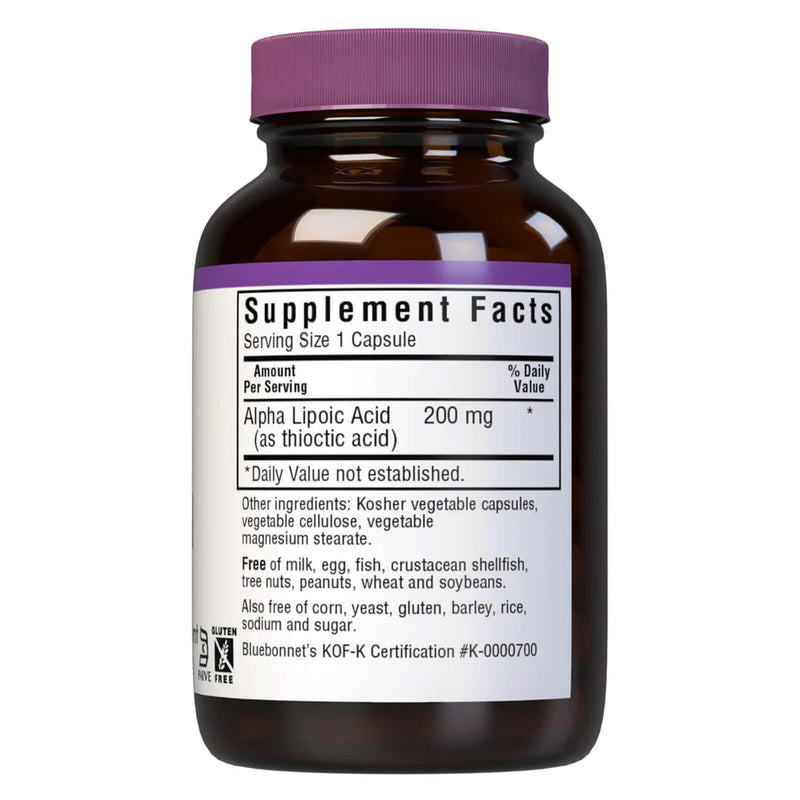 Bluebonnet Alpha Lipoic Acid 200 mg 60 Veg Capsules - DailyVita