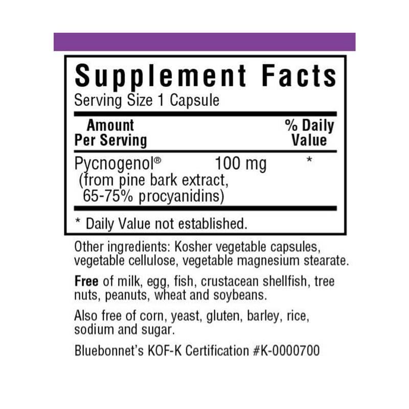 Bluebonnet Pycnogenol 100 mg 30 Veg Capsules - DailyVita