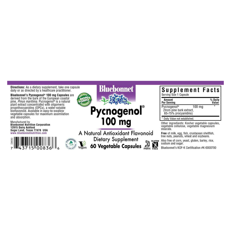 Bluebonnet Pycnogenol 100 mg 60 Veg Capsules - DailyVita