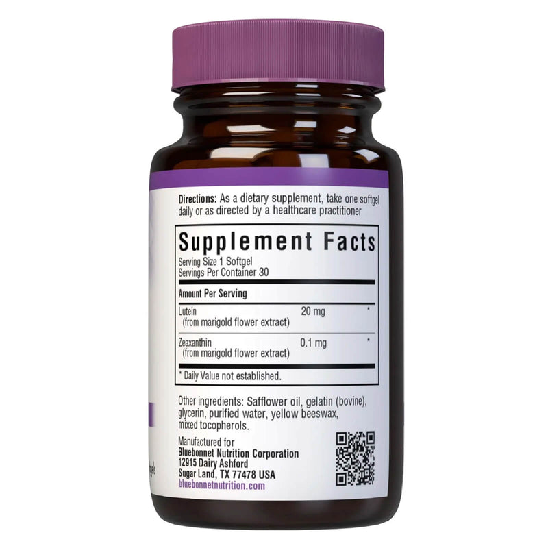 Bluebonnet Lutein 20 mg 30 Softgels - DailyVita