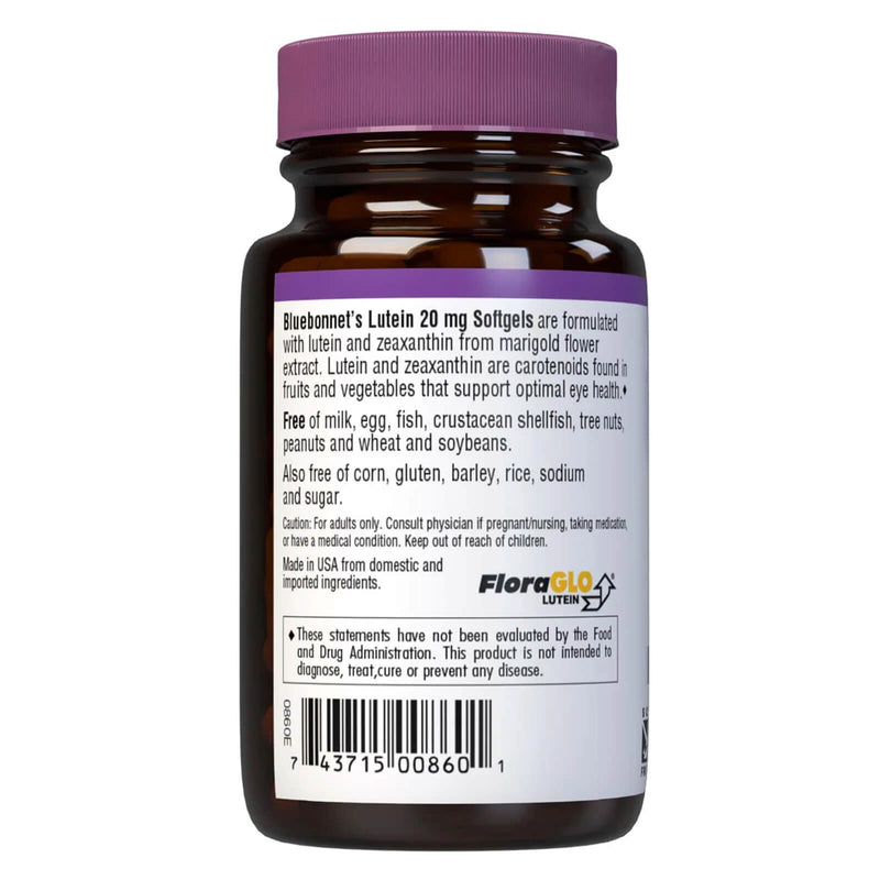 Bluebonnet Lutein 20 mg 30 Softgels - DailyVita