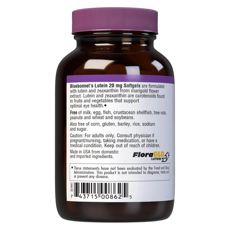 Bluebonnet Lutein 20 mg 60 Softgels - DailyVita