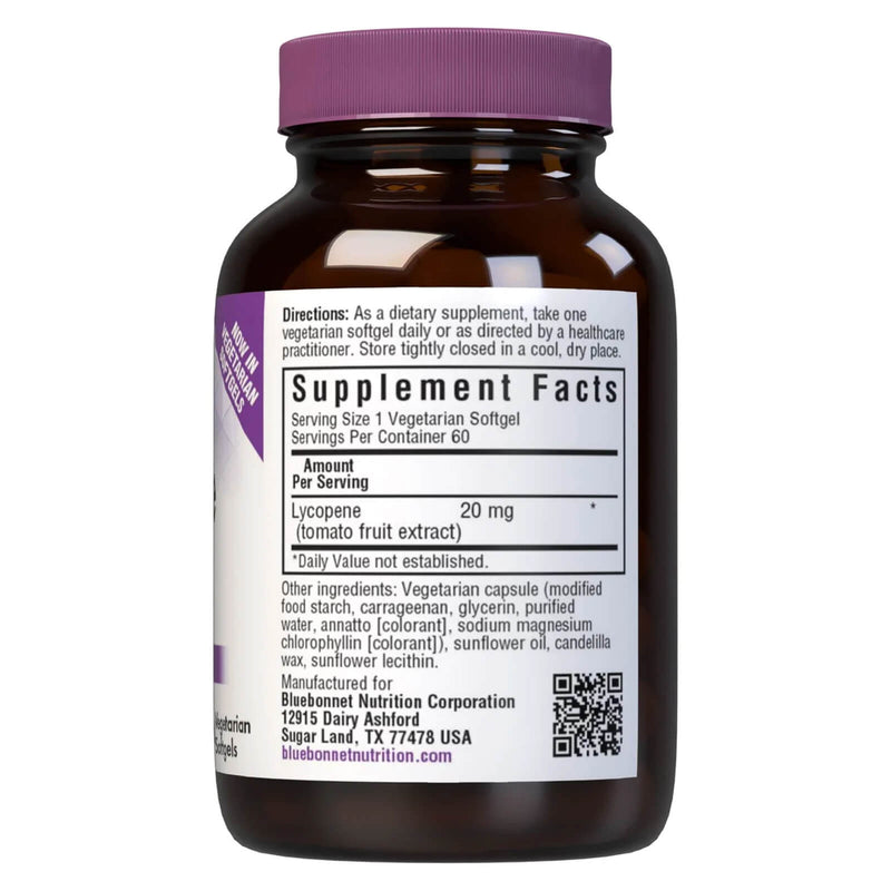 Bluebonnet Lycopene 20 mg 60 Veg Softgels - DailyVita