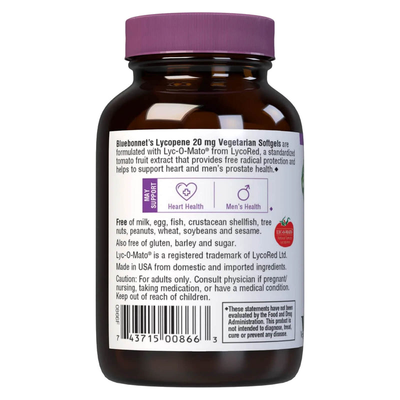 Bluebonnet Lycopene 20 mg 60 Veg Softgels - DailyVita