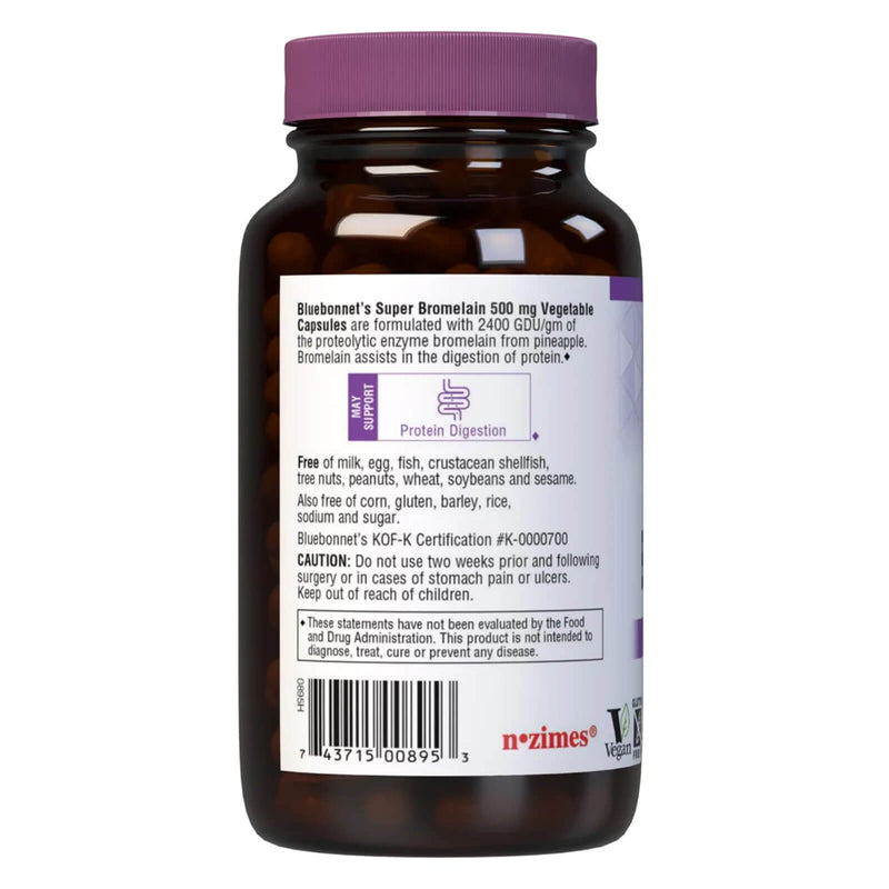 Bluebonnet Super Bromelain 500 mg 120 Veg Capsules - DailyVita