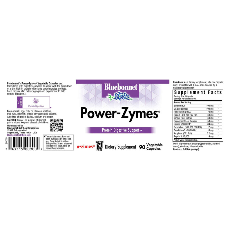 Bluebonnet Power-Zymes 90 Veg Capsules - DailyVita