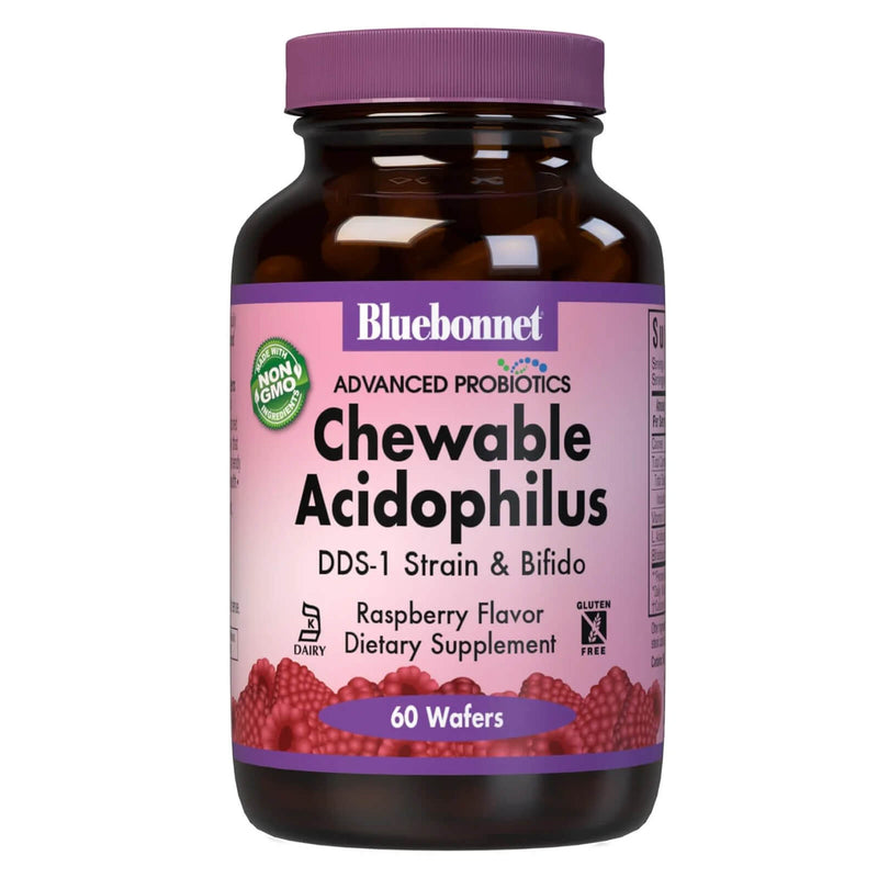 Bluebonnet Advanced Probiotics Chewable Acidophilus 60 Wafers - DailyVita