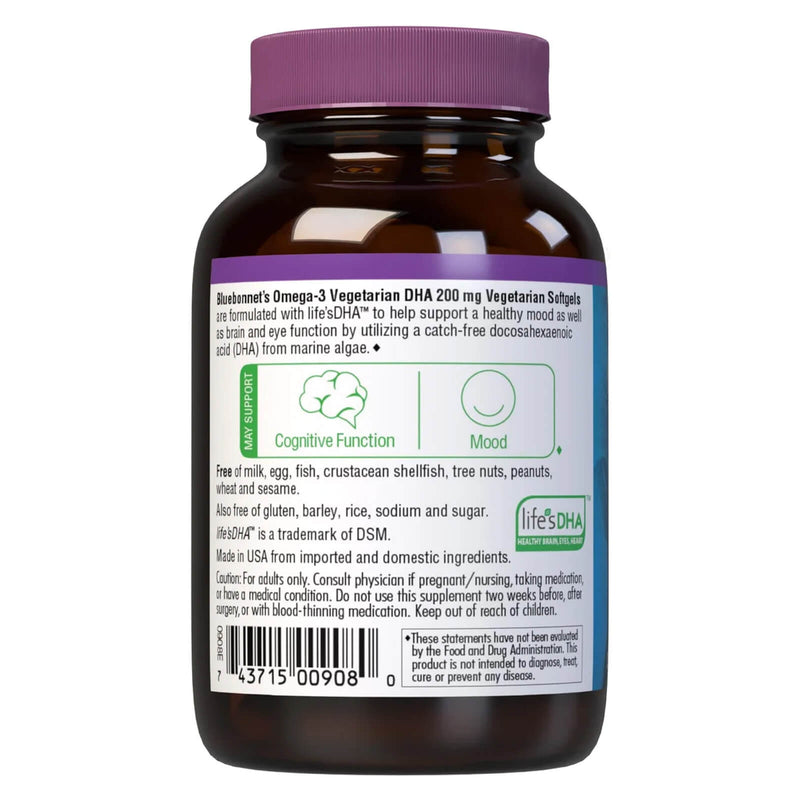Bluebonnet Omega-3 DHA 200 mg 30 Vegetarian Softgels - DailyVita