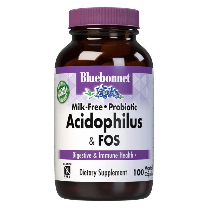 Bluebonnet Milk-Free Probiotic Acidophilus & Fos 100 Veg Capsules - DailyVita