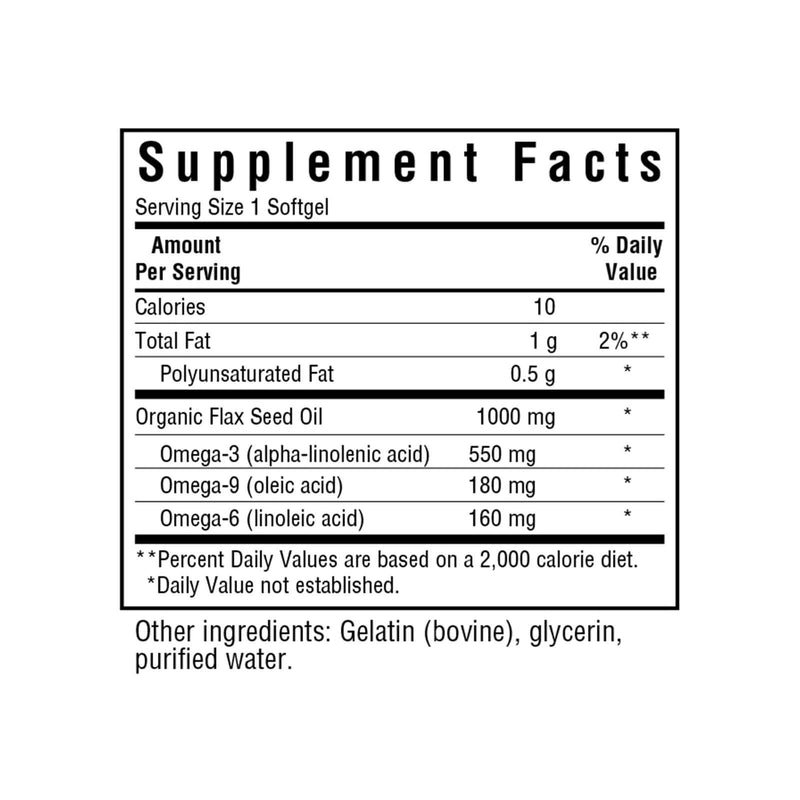 Bluebonnet Flax Seed Oil 1000 mg 100 Softgels - DailyVita