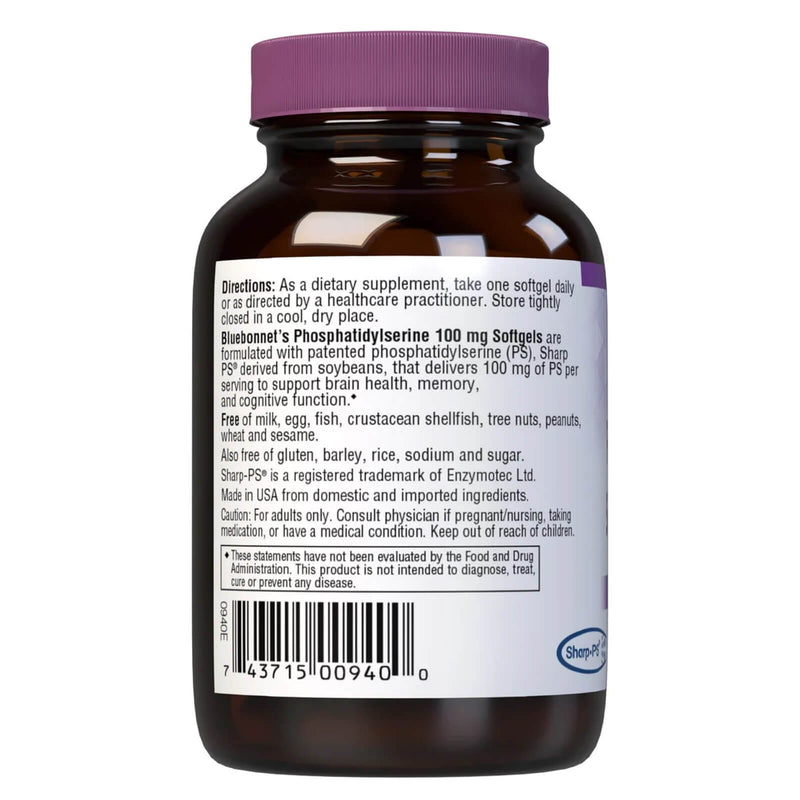 Bluebonnet Phosphatidyl Serine 100 mg 60 Softgels - DailyVita