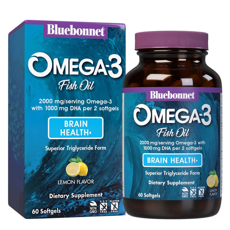 Bluebonnet Omega-3 Brain Formula 60 Softgels - DailyVita