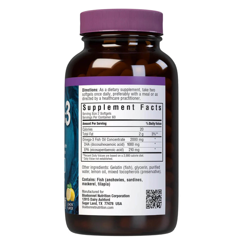 Bluebonnet Omega-3 Brain Formula 120 Softgels - DailyVita
