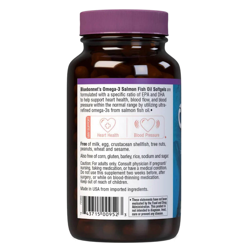 Bluebonnet Omega-3 Salmon Oil 90 Softgels - DailyVita