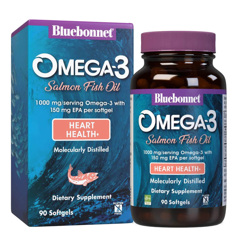 Bluebonnet Omega-3 Salmon Oil 90 Softgels - DailyVita
