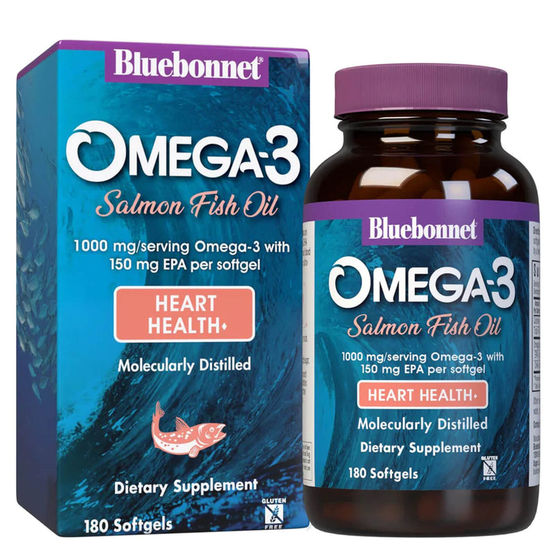 Bluebonnet Omega-3 Salmon Oil 180 Softgels - DailyVita