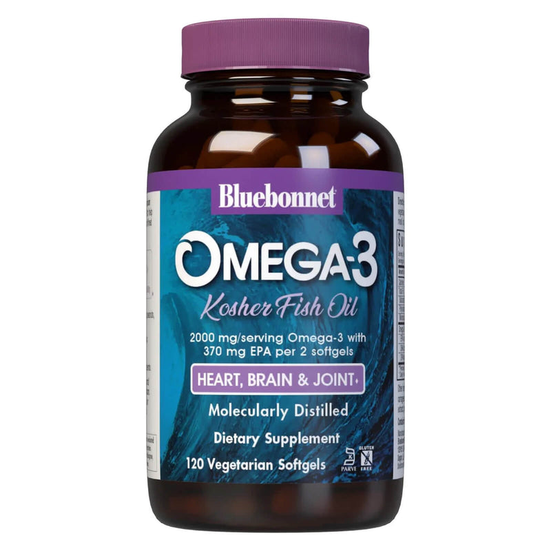 Bluebonnet Omega-3 Kosher Fish Oil 120 Softgels - DailyVita