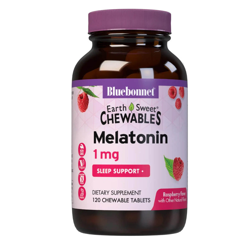 Bluebonnet Earthsweet Chewables Melatonin 1 mg Raspberry 120 Chewable - DailyVita