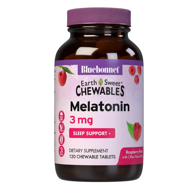 Bluebonnet Earthsweet Chewables Melatonin 3 mg Raspberry 120 Chewable - DailyVita