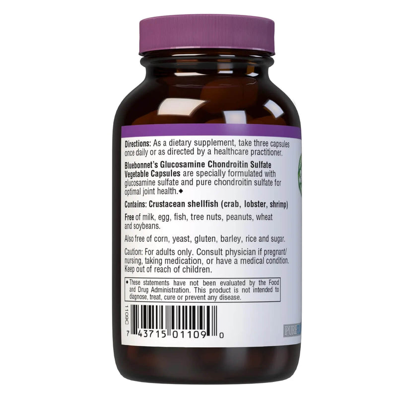 Bluebonnet Glucosamine Chondroitin Sulfate 60 Veg Capsules - DailyVita