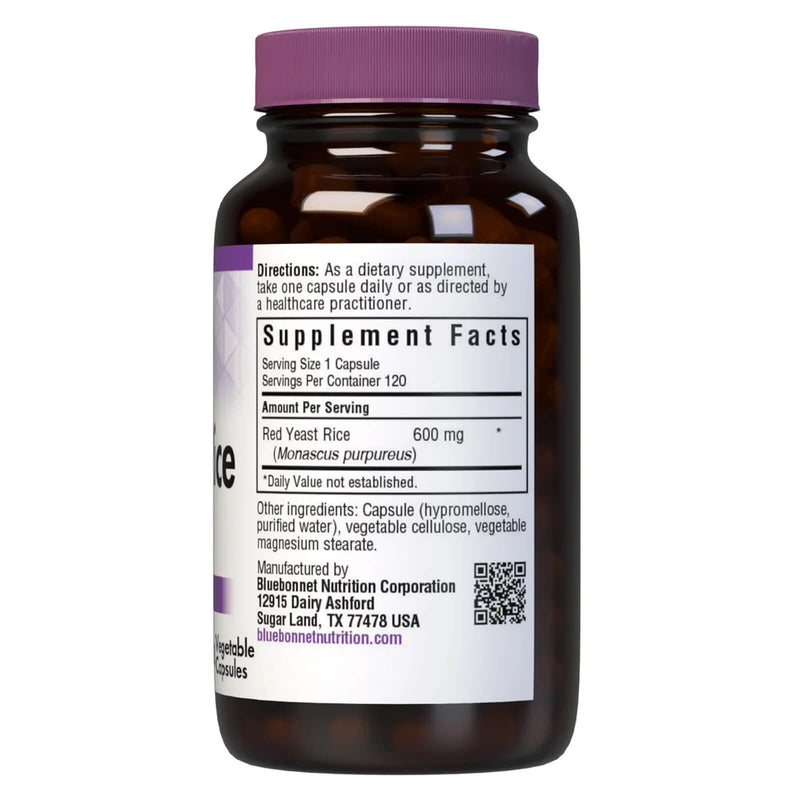 Bluebonnet Red Yeast Rice 600 mg 120 Veg Capsules - DailyVita