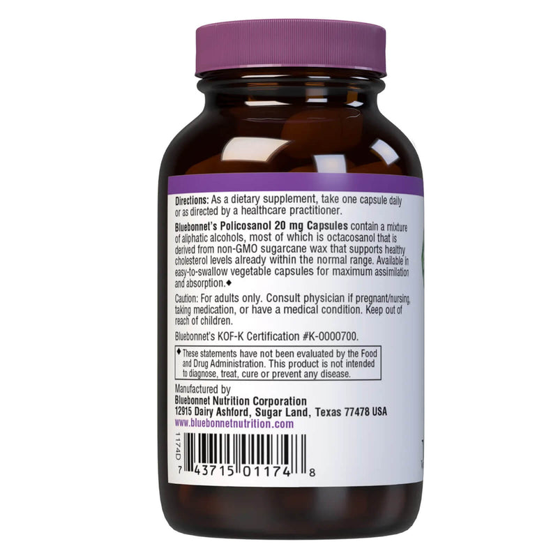 Bluebonnet Policosanol 20 mg 60 Veg Capsules - DailyVita