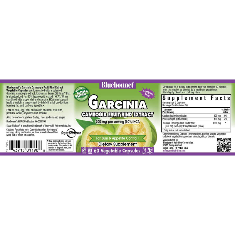 Bluebonnet Super Fruit Garcinia Cambogia Fruit Rind Extract 60 Veg Capsules - DailyVita