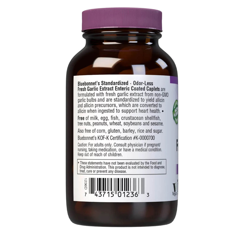 Bluebonnet Standardized Odor-Less Fresh Garlic Extract 60 Caplets - DailyVita