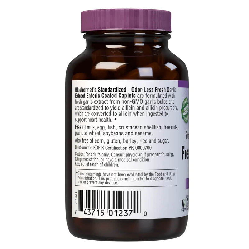 Bluebonnet Standardized Odor-Less Fresh Garlic Extract 90 Caplets - DailyVita