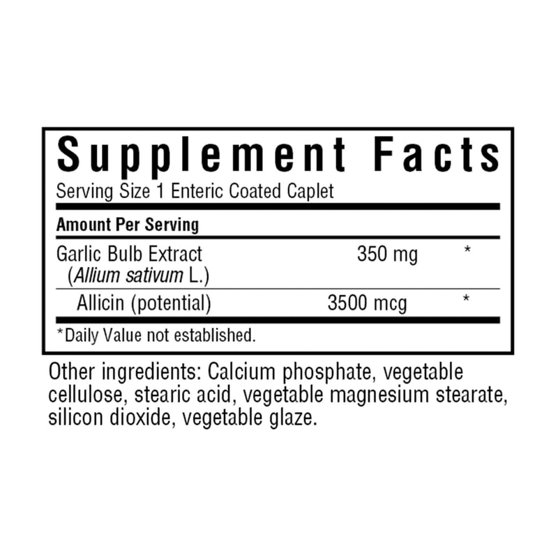 Bluebonnet Standardized Odor-Less Fresh Garlic Extract 90 Caplets - DailyVita
