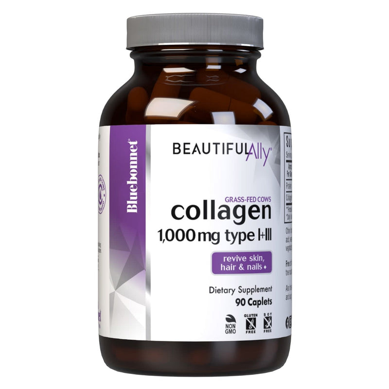 Bluebonnet Beautiful Ally Collagen 1000 mg Type I + III 90 Caplets - DailyVita