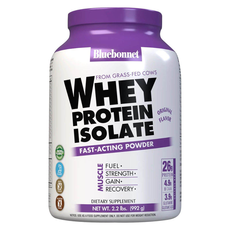 Bluebonnet Whey Protein Isolate Powder Original 2.2 lbs - DailyVita