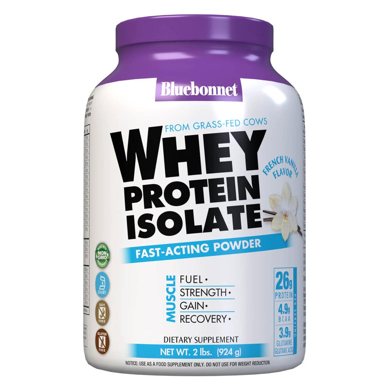 Bluebonnet Whey Protein Isolate Powder French Vanilla 2 lbs - DailyVita
