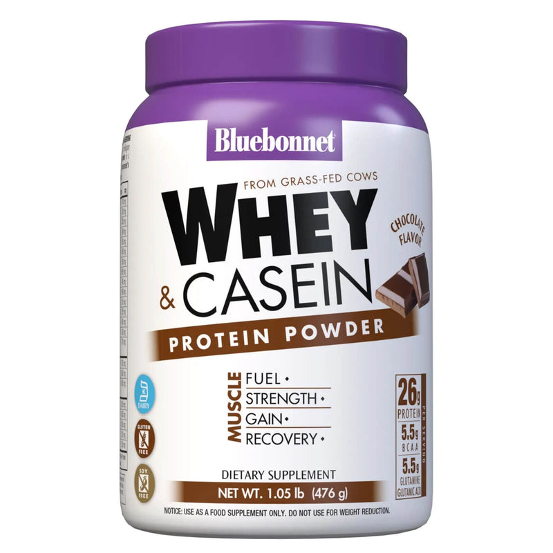 Bluebonnet Whey & Casein Powder Chocolate 1.05 lbs - DailyVita