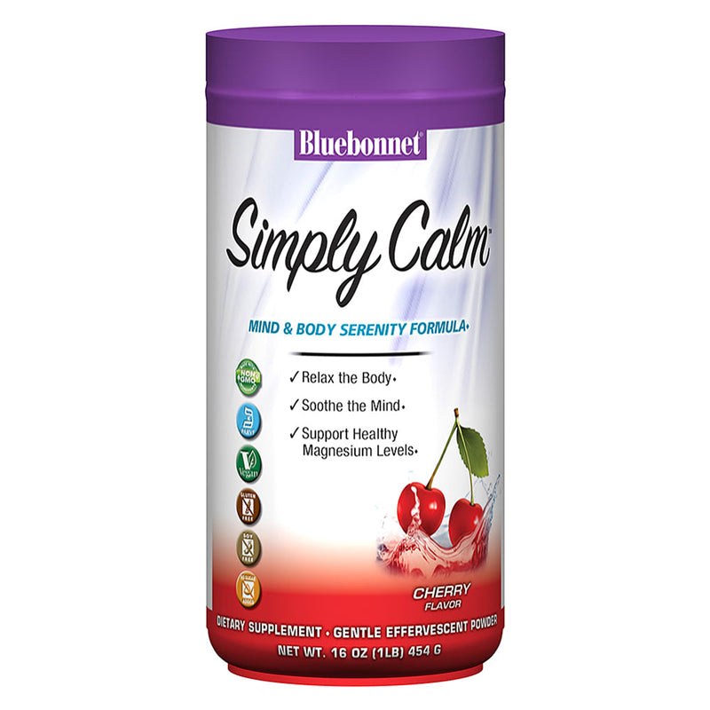 Bluebonnet Simply Calm Magnesium Powder Cherry 1lb - DailyVita