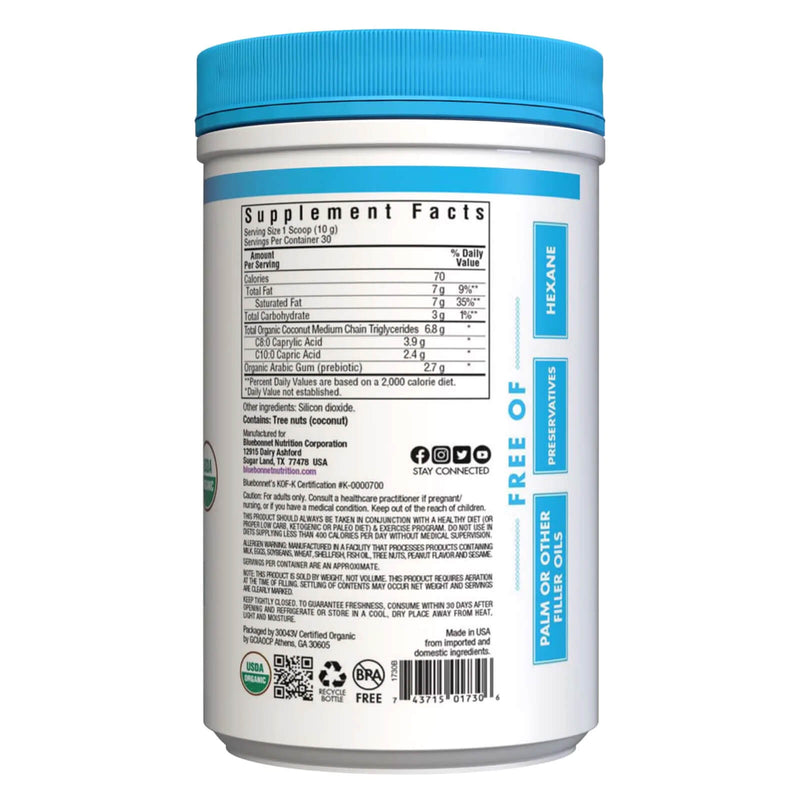 Bluebonnet Organic MCT 10.58 oz (300 g) Powder - DailyVita