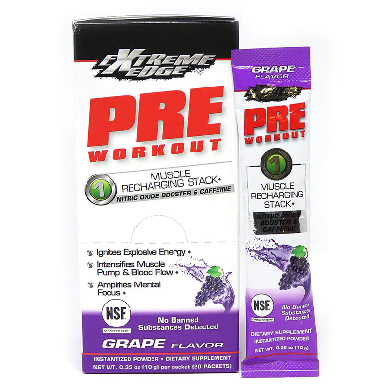 Bluebonnet Extreme Edge Pre Workout Grape 20 Pack Box - DailyVita