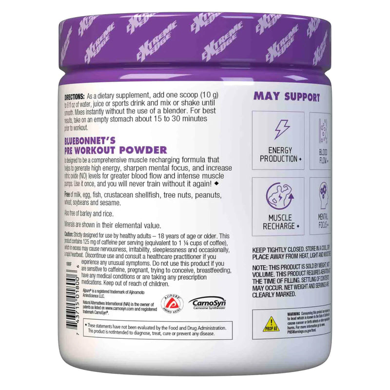 Bluebonnet Extreme Edge Pre Workout Grape .66 lbs Powder - DailyVita