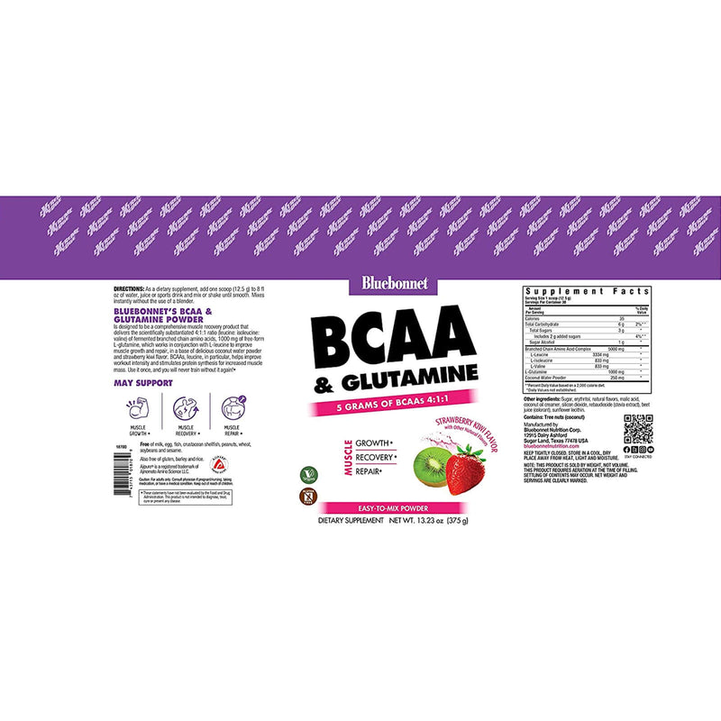 Bluebonnet Extreme Edge BCAA + Glutamine Strawberry Kiwi 13.23 oz Powder - DailyVita
