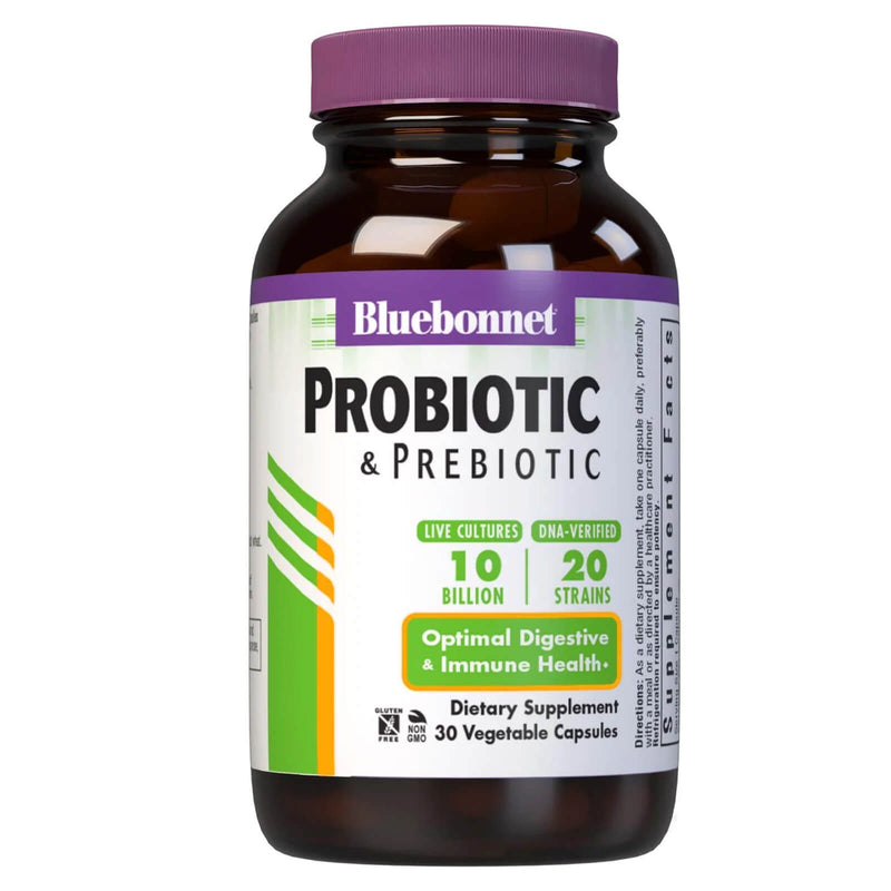 Bluebonnet Probiotic & Prebiotic 10 Billion Cfu 30 Veg Capsules - DailyVita