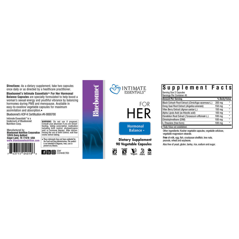 Bluebonnet Intimate Essenitals for Her Hormonal Balance 90 Veg Capsules - DailyVita
