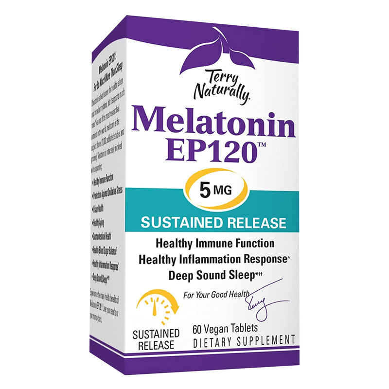 Terry Naturally Melatonin EP120 5 mg Sustained Release NEW! 60 Tabs - DailyVita