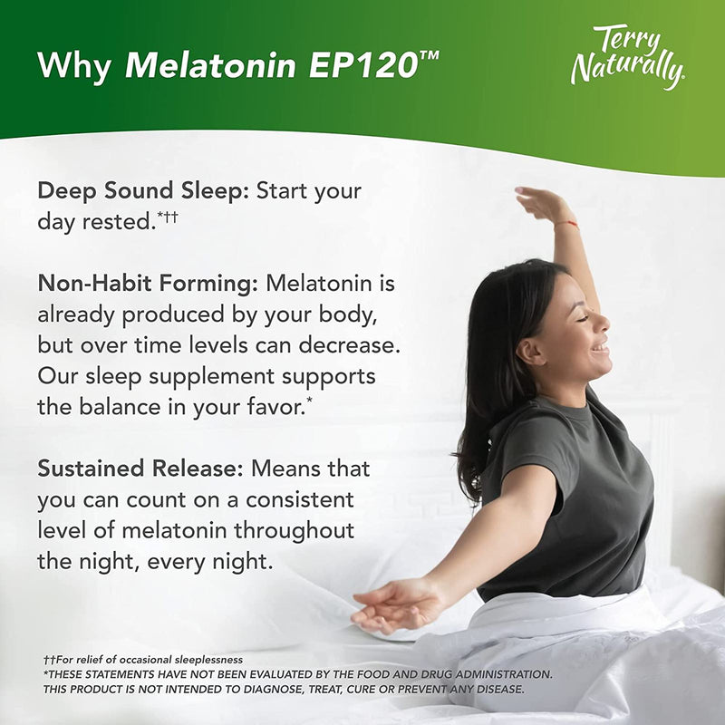 Terry Naturally Melatonin EP120 5 mg Sustained Release NEW! 60 Tabs - DailyVita