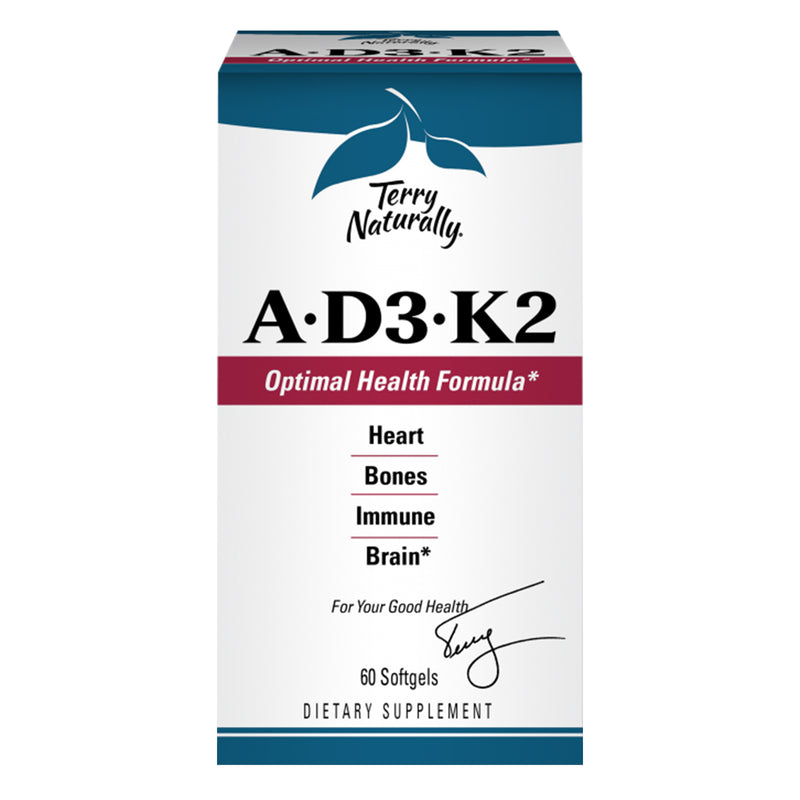 Terry Naturally A - D3 - K2 Optimal Health Formula NEW! 60 Softgels - DailyVita