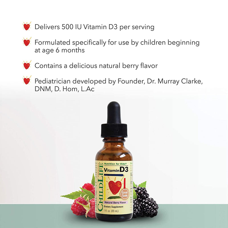 ChildLife Vitamin D3 Mixed Berry Flavor 1 oz - DailyVita